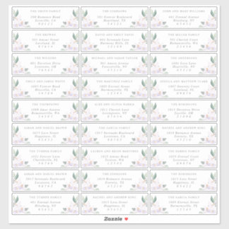 Sticker Elegant Watercolor Orchids Guest Address Labels