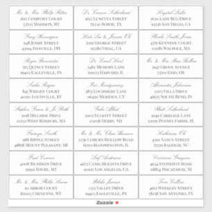 Sticker Elégant White Grey Script 24 Mariage Adresse du cl