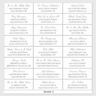 Sticker Elégant White Grey Script 24 Mariage Adresse du cl