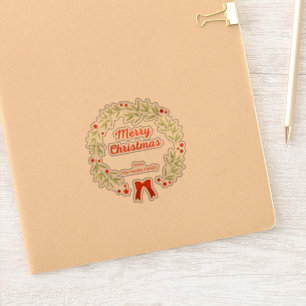 Sticker Élégante couronne de Noël et étoiles