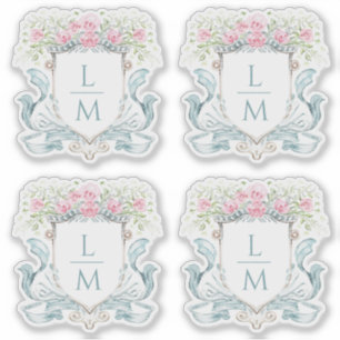 Sticker Élégante crête Rose avec mâchoire   Mariage de mon