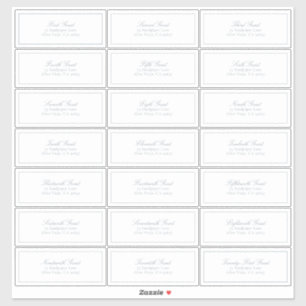 Sticker Elégante Dusty Blue Classic Script Adresse du clie