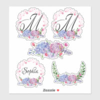 Élégante Hydrangée | Couronnes | Monogramme | Lett