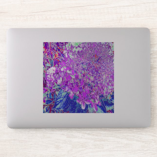 Sticker Élégante Hydrangée violette et bleu limelight (Ordinateur)