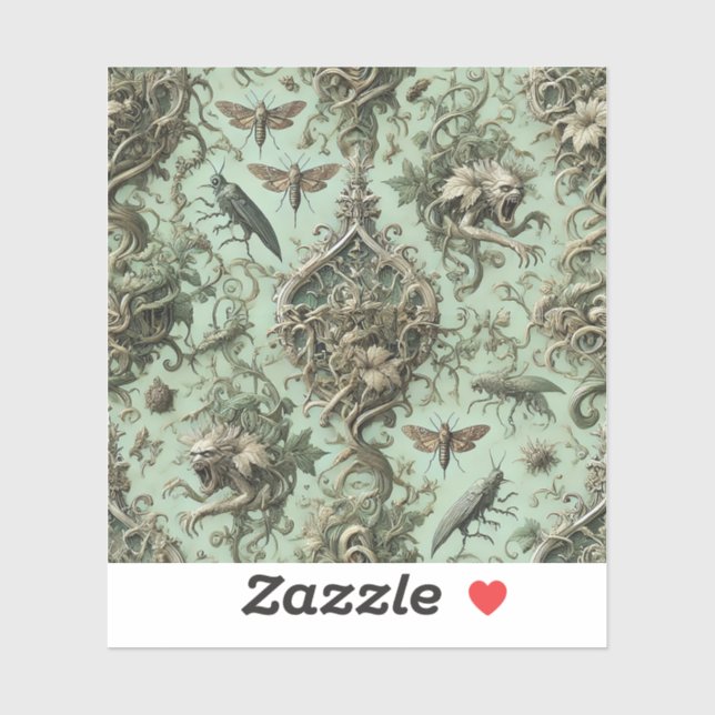 Sticker Élégie chitineuse – Insecte gothique  (Feuille)