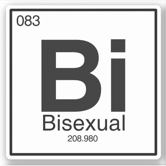 Sticker Élément de tableau périodique bisexuel (Devant)