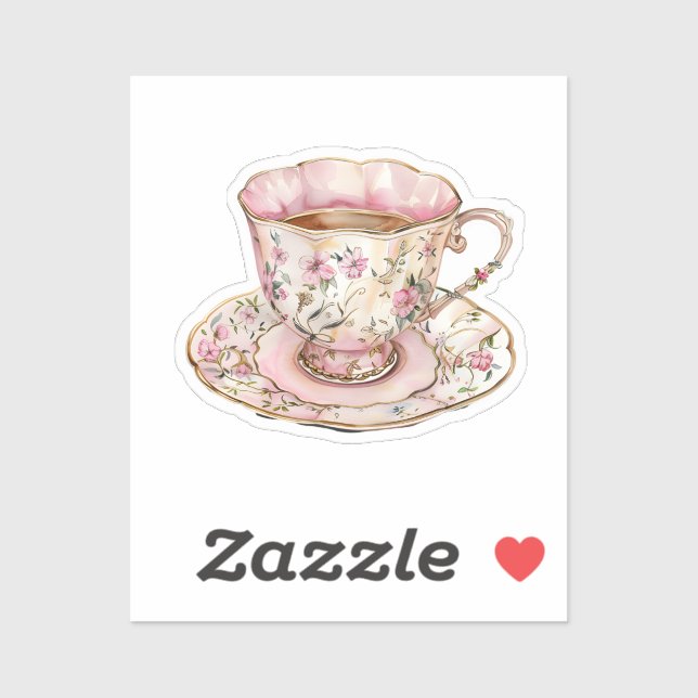 Sticker Éléments de coquette de l'aquarelle (Feuille)