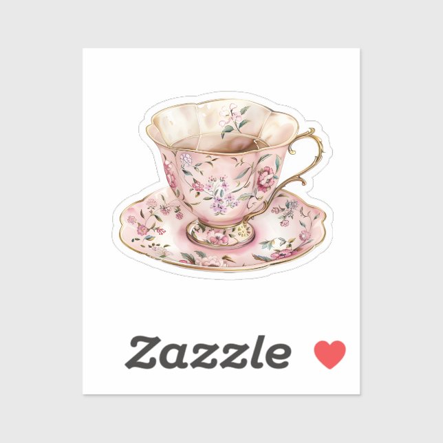 Sticker Éléments de coquette de l'aquarelle (Feuille)