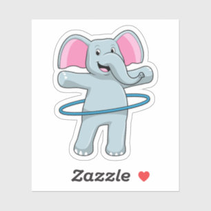 Sticker Eléphant à Fitness avec pneus Fitness