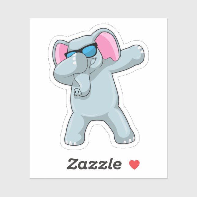 Sticker Éléphant à la danse hip hop Dab (Feuille)