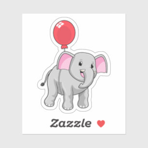 Sticker Eléphant avec ballon