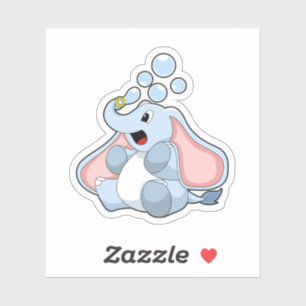 Sticker Eléphant avec bulles d'eau