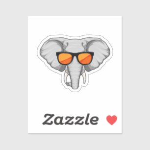 Sticker Eléphant avec lunettes de soleil