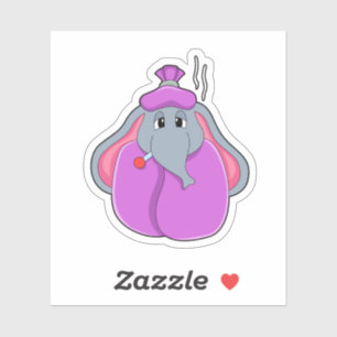 Sticker Eléphant avec thermomètre à fièvre
