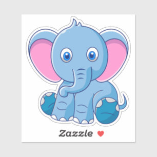 Sticker Eléphant Bébé mignon