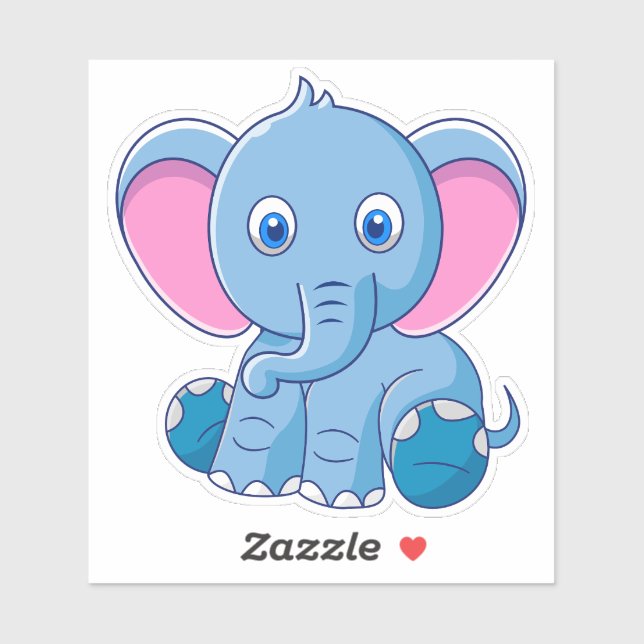 Sticker Eléphant Bébé mignon (Feuille)