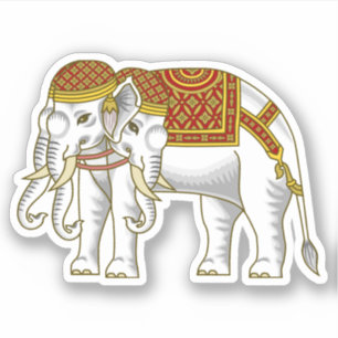 Sticker Elephant blanc thaïlandais Erawan
