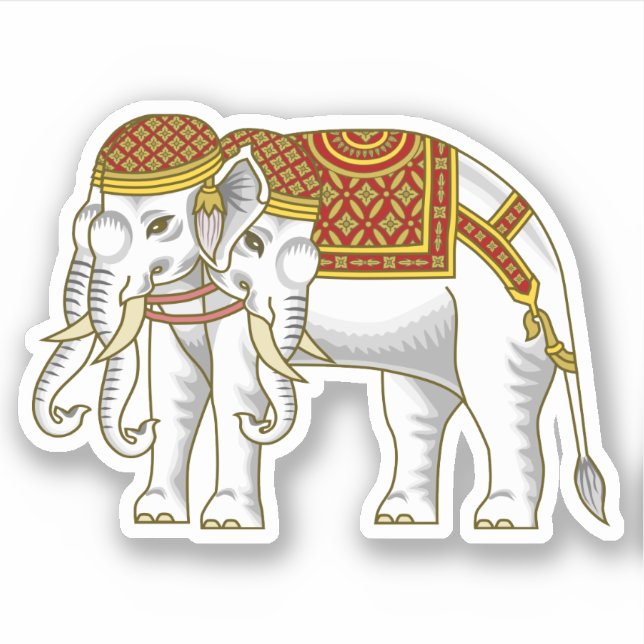 Sticker Elephant blanc thaïlandais Erawan (Devant)