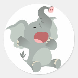 Sticker Eléphant Cartoon Sleepy