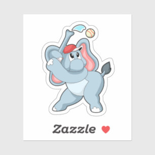 Sticker Éléphant de baseball