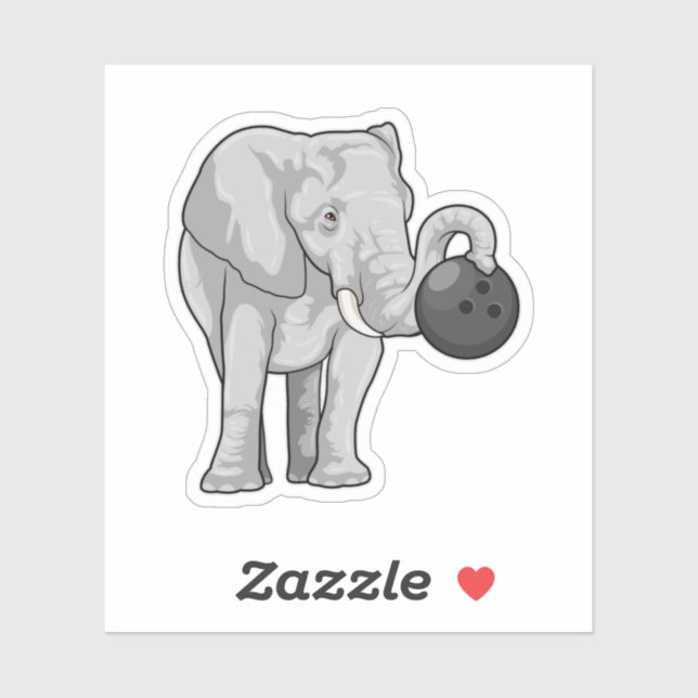 Sticker Éléphant de bowling (Feuille)