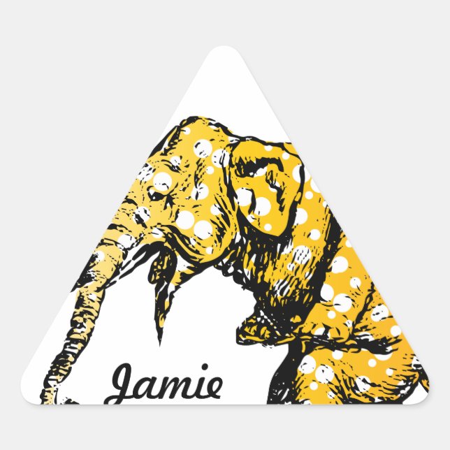 Sticker Eléphant de cirque à vélo Dots Jaunes (Devant)
