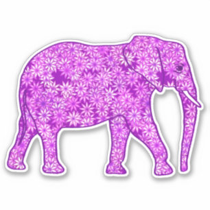 Sticker Eléphant de fleur, Améthyste pourpre et orchidée