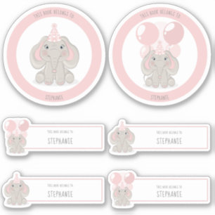 Sticker Elephant en Casquette de fête d'anniversaire