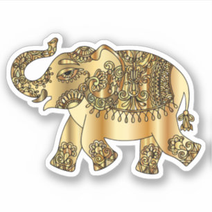 Sticker Eléphant indien d'or
