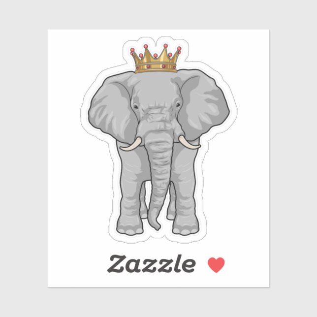 Sticker Elephant King Crown (Feuille)