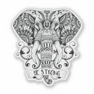 Sticker Eléphant Mandala