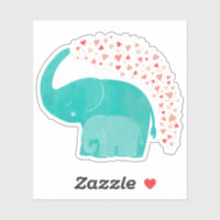 Eléphant Mère et Veau Baby shower des Coeurs