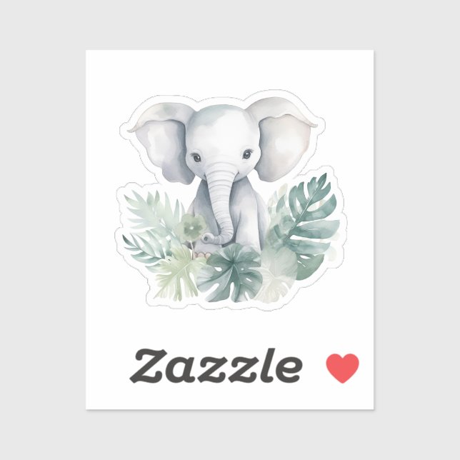 Sticker Eléphant Neutre Met Premier Anniversaire (Feuille)