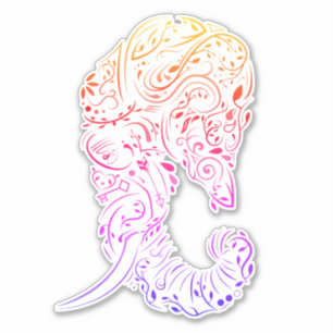 Sticker éléphant orné