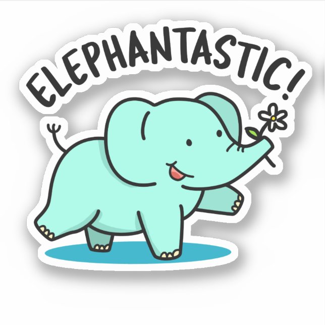 Sticker Elephantastic Funny Elephant Pun (Devant)