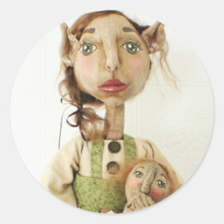 Sticker Elf Art Primitif ~ Cartes de Noël