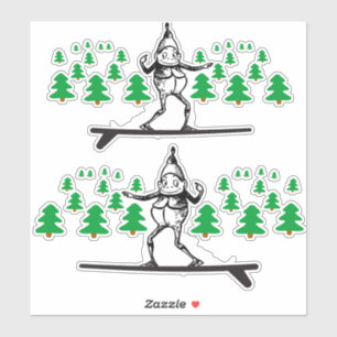 Sticker Elfe sur la planche de surf Thunder_Cove