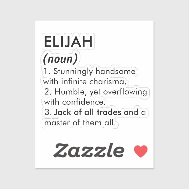 Sticker Elijah name, Editable name, Custom name (Feuille)