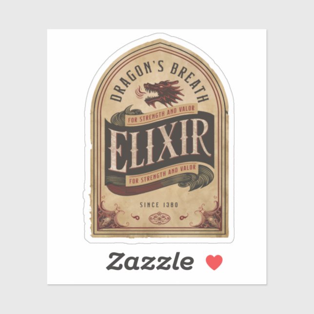 Sticker Élixir de Dragons Souffle d'Halloween Potion Magiq (Feuille)