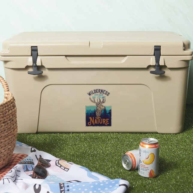 Sticker Elk Sauvage Sortez Et Explorez La Nature (Glacière)