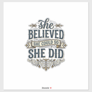 Sticker Elle a cru qu'elle a fait un t-shirt de motivation