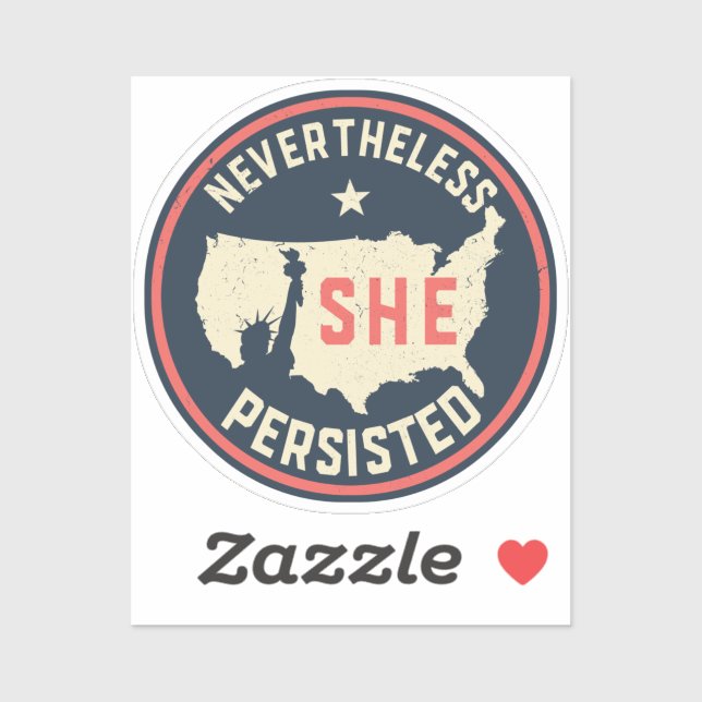Sticker Elle A Néanmoins Persisté Lady Liberty USA (Feuille)