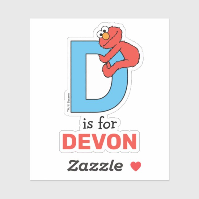 Sticker Elmo Alphabet | D Bleu (Feuille)