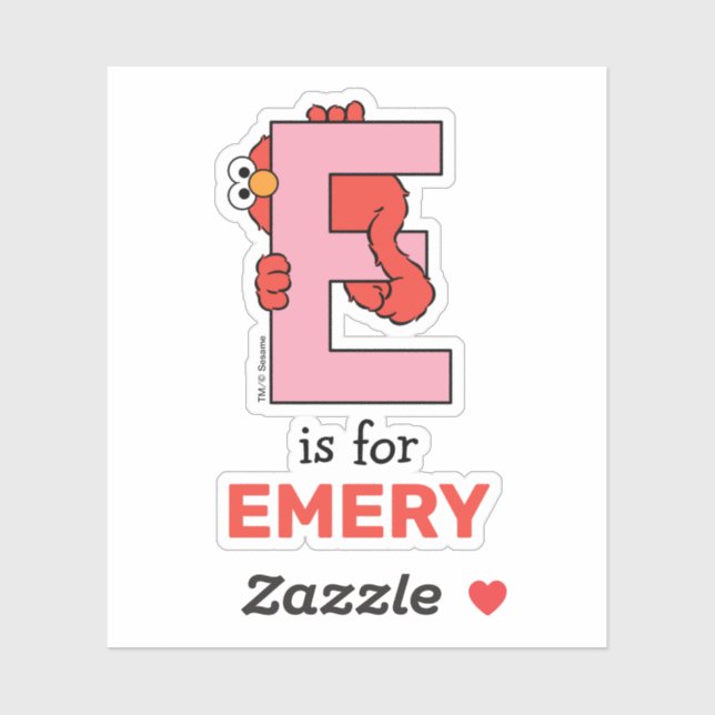 Sticker Elmo Alphabet | E Rose (Feuille)