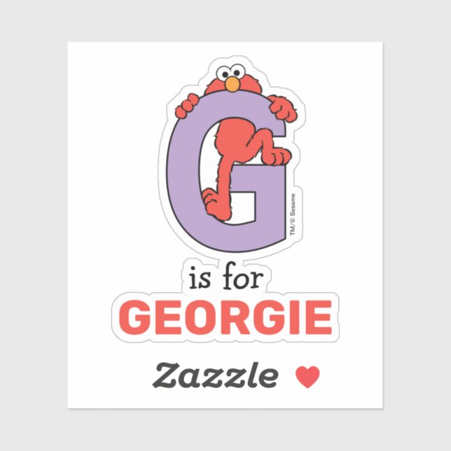 Sticker Elmo Alphabet | G Violet (Feuille)