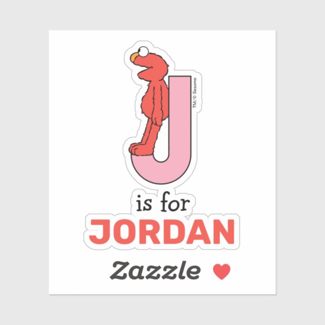 Sticker Elmo Alphabet | J rose (Feuille)