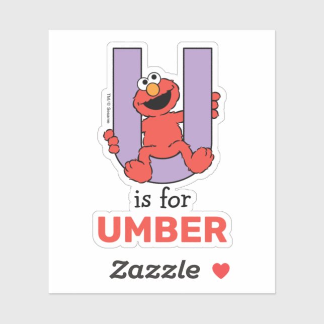Sticker Elmo Alphabet | U violet (Feuille)