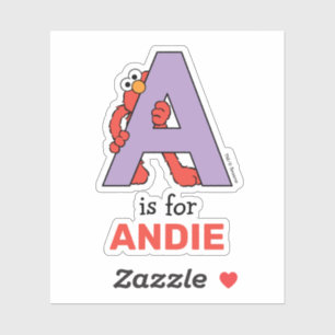 Sticker Elmo Alphabet   Un violet
