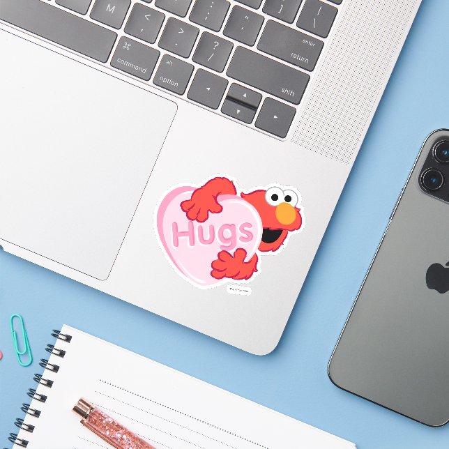 Sticker Elmo "Hugs" Valentine Heart Candy (Ordinateur portable avec iPhone)