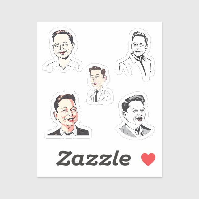 Sticker elon musk funny caricature  (Feuille)